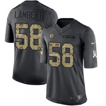 Men's Pittsburgh Steelers #58 Jack Lambert Black Anthracite 2016 Salute To Service Stitched NFL Nike Limited Jersey