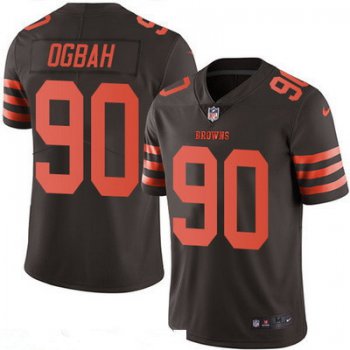 Men's Cleveland Browns #90 Emmanuel Ogbah Brown 2016 Color Rush Stitched NFL Nike Limited Jersey