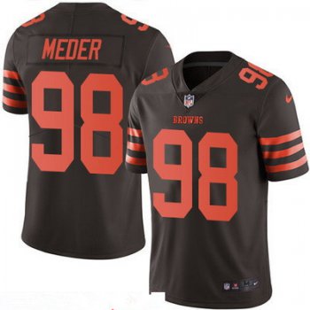 Men's Cleveland Browns #98 Jamie Meder Brown 2016 Color Rush Stitched NFL Nike Limited Jersey