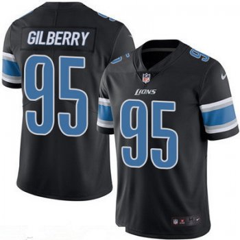 Men's Detroit Lions #95 Wallace Gilberry Black 2016 Color Rush Stitched NFL Nike Limited Jersey