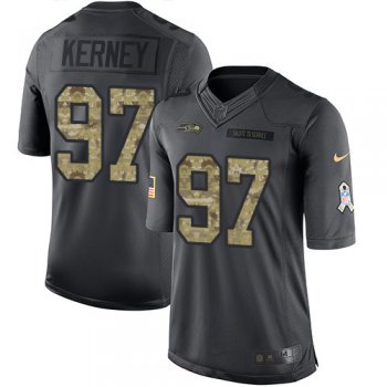 Men's Seattle Seahawks #97 Patrick Kerney Black Anthracite 2016 Salute To Service Stitched NFL Nike Limited Jersey