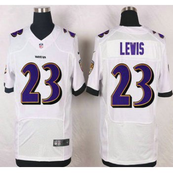 Baltimore Ravens #23 Kendrick Lewis White Road NFL Nike Elite Jersey