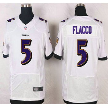 Baltimore Ravens #5 Joe Flacco White Road NFL Nike Elite Jersey