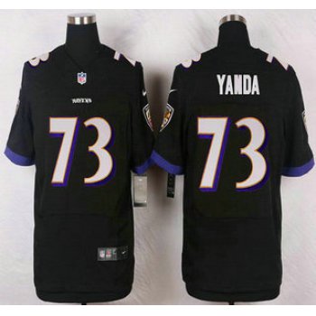 Baltimore Ravens #73 Marshal Yanda Black Alternate NFL Nike Elite Jersey