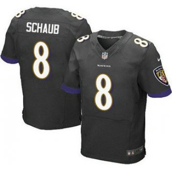 Baltimore Ravens #8 Matt Schaub Black Alternate NFL Nike Elite Jersey