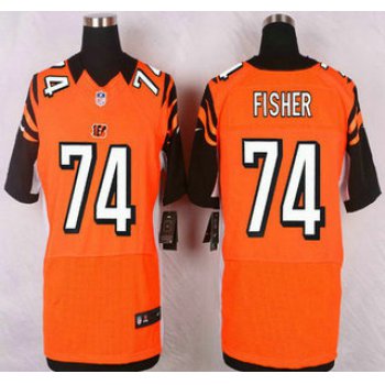 Cincinnati Bengals #74 Jake Fisher Orange Alternate NFL Nike Elite Jersey