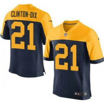 Green Bay Packers #21 Ha Ha Clinton-Dix Navy Blue With Gold NFL Nike Elite Jersey