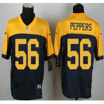 Green Bay Packers #56 Julius Peppers Navy Blue With Gold NFL Nike Elite Jersey