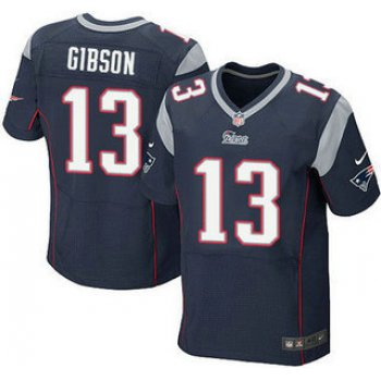 New England Patriots #13 Brandon Gibson Navy Blue Team Color NFL Nike Elite Jersey