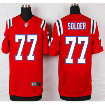 New England Patriots #77 Nate Solder Red Alternate NFL Nike Elite Jersey