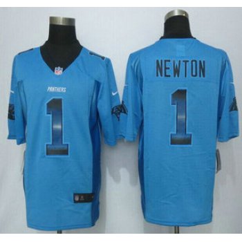 Carolina Panthers #1 Cam Newton Light Blue Strobe 2015 NFL Nike Fashion Jersey