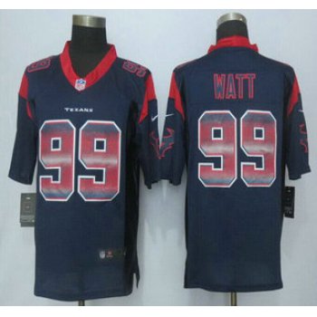 Houston Texans #99 J.J. Watt White Navy Blue Strobe 2015 NFL Nike Fashion Jersey