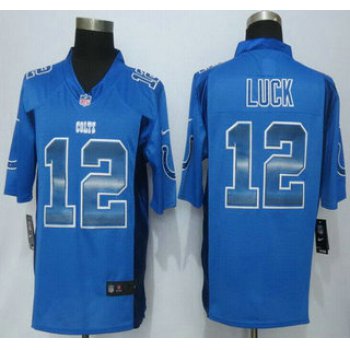 Indianapolis Colts #12 Andrew Luck Blue Strobe 2015 NFL Nike Fashion Jersey