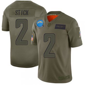 Nike Chargers #2 Easton Stick Camo Men's Stitched NFL Limited 2019 Salute To Service Jersey