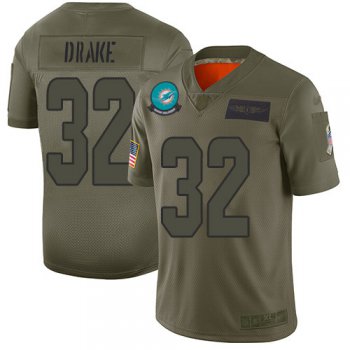 Nike Dolphins #32 Kenyan Drake Camo Men's Stitched NFL Limited 2019 Salute To Service Jersey