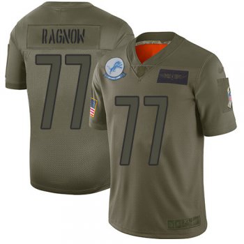 Nike Lions #77 Frank Ragnow Camo Men's Stitched NFL Limited 2019 Salute To Service Jersey