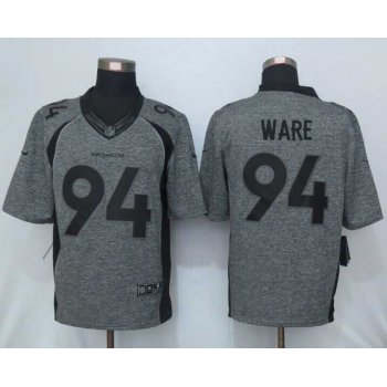 Men's Denver Broncos #94 DeMarcus Ware Nike Gray Gridiron 2015 NFL Gray Limited Jersey