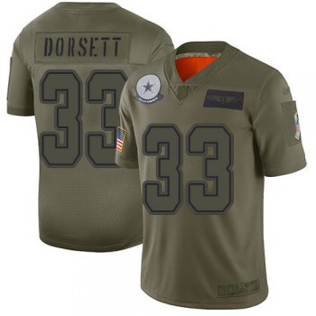 Nike Cowboys #33 Tony Dorsett Camo Men's Stitched NFL Limited 2019 Salute To Service Jersey