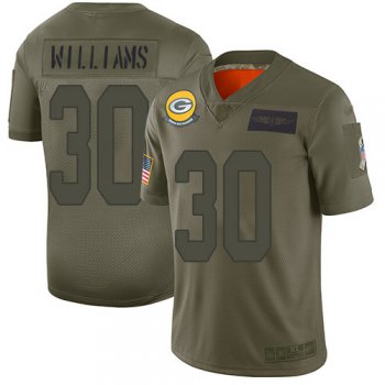 Nike Packers #30 Jamaal Williams Camo Men's Stitched NFL Limited 2019 Salute To Service Jersey