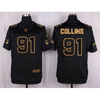 Nike Patriots #91 Jamie Collins Black Men's Stitched NFL Elite Pro Line Gold Collection Jersey