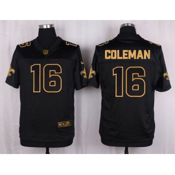 Nike Saints #16 Brandon Coleman Black Men's Stitched NFL Elite Pro Line Gold Collection Jersey