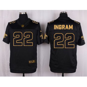 Nike Saints #22 Mark Ingram Black Men's Stitched NFL Elite Pro Line Gold Collection Jersey