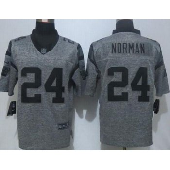 Men's Carolina Panthers #24 Josh Norman Nike Gray Gridiron 2015 NFL Gray Limited Jersey