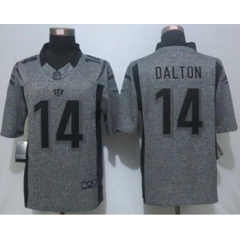 Men's Cincinnati Bengals #14 Andy Dalton Nike Gray Gridiron 2015 NFL Gray Limited Jersey