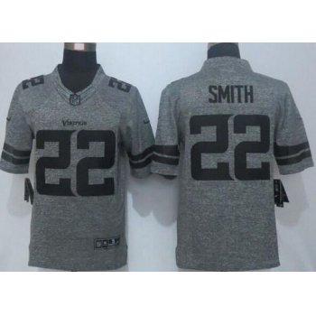Men's Minnesota Vikings #22 Harrison Smith Nike Gray Gridiron 2015 NFL Gray Limited Jersey