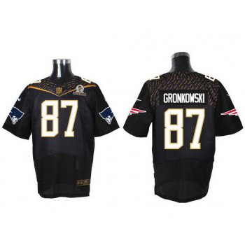 Men's New England Patriots #87 Rob Gronkowski Black 2016 Pro Bowl Nike Elite Jersey