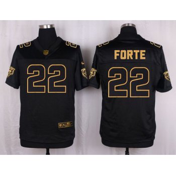 Nike Bears #22 Matt Forte Black Men's Stitched NFL Elite Pro Line Gold Collection Jersey