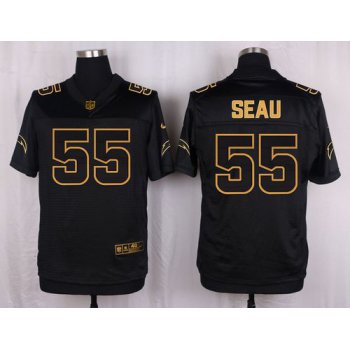 Nike Chargers #55 Junior Seau Black Men's Stitched NFL Elite Pro Line Gold Collection Jersey