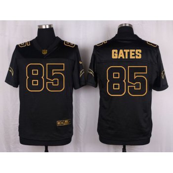 Nike Chargers #85 Antonio Gates Black Men's Stitched NFL Elite Pro Line Gold Collection Jersey