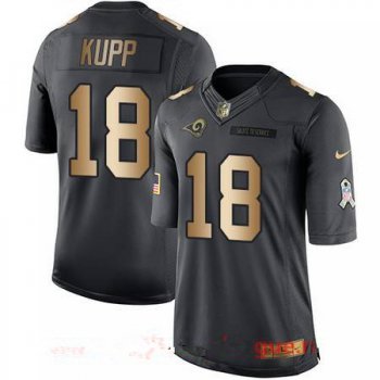 Men's Los Angeles Rams #18 Cooper Kupp Anthracite Gold 2016 Salute To Service Stitched NFL Nike Limited Jersey