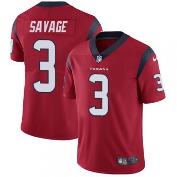 Nike Houston Texans #3 Tom Savage Red Alternate Men's Stitched NFL Vapor Untouchable Limited Jersey