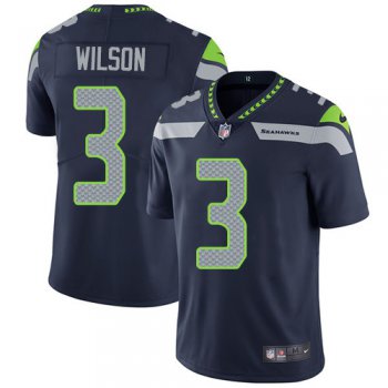 Nike Seattle Seahawks #3 Russell Wilson Steel Blue Team Color Men's Stitched NFL Vapor Untouchable Limited Jersey
