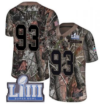 #93 Limited Ndamukong Suh Camo Nike NFL Men's Jersey Los Angeles Rams Rush Realtree Super Bowl LIII Bound