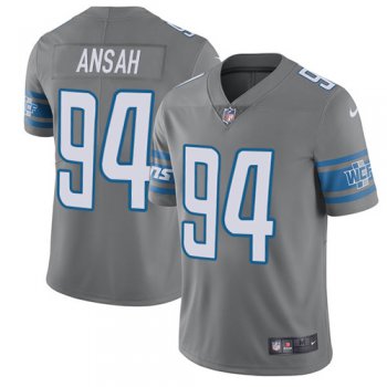 Nike Lions #94 Ziggy Ansah Gray Men's Stitched NFL Limited Rush Jersey