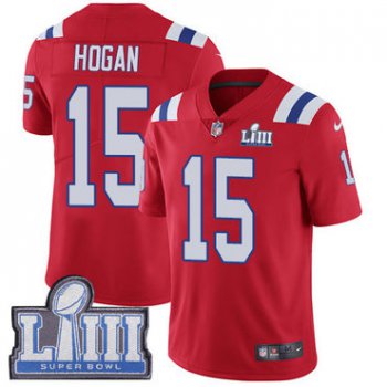 #15 Limited Chris Hogan Red Nike NFL Alternate Men's Jersey New England Patriots Vapor Untouchable Super Bowl LIII Bound