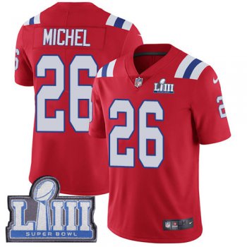 #26 Limited Sony Michel Red Nike NFL Alternate Men's Jersey New England Patriots Vapor Untouchable Super Bowl LIII Bound