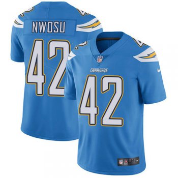 Men's Nike Los Angeles Chargers #42 Uchenna Nwosu Electric Blue Alternate Stitched NFL Vapor Untouchable Limited Jersey