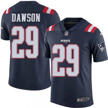 Men's Nike New England Patriots #29 Duke Dawson Navy Blue Stitched NFL Limited Rush Jersey