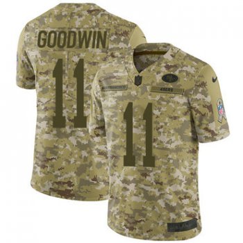 Nike 49ers #11 Marquise Goodwin Camo Men's Stitched NFL Limited 2018 Salute To Service Jersey