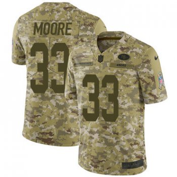 Nike 49ers #33 Tarvarius Moore Camo Men's Stitched NFL Limited 2018 Salute To Service Jersey