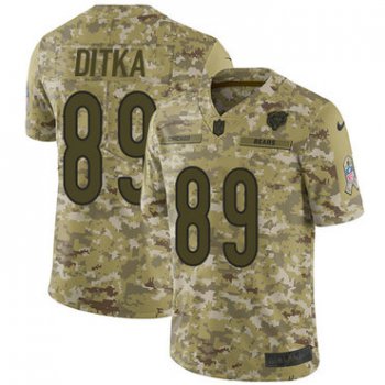 Nike Bears #89 Mike Ditka Camo Men's Stitched NFL Limited 2018 Salute To Service Jersey