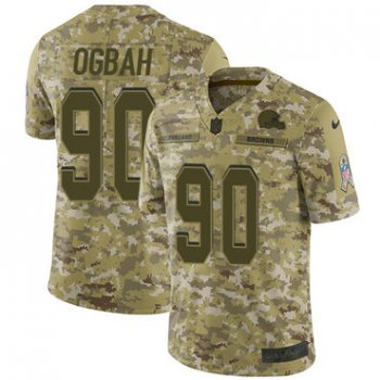 Nike Browns #90 Emmanuel Ogbah Camo Men's Stitched NFL Limited 2018 Salute To Service Jersey