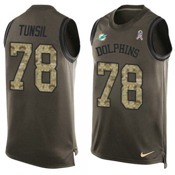 Nike Dolphins #78 Laremy Tunsil Green Men's Stitched NFL Limited Salute To Service Tank Top Jersey