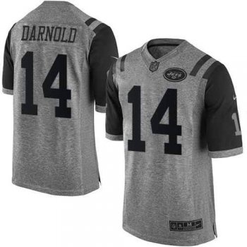 Nike Jets #14 Sam Darnold Gray Gridiron Gray Limited Jersey