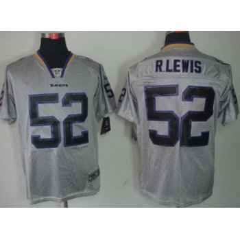 Nike Baltimore Ravens #52 Ray Lewis Lights Out Gray Elite Jersey