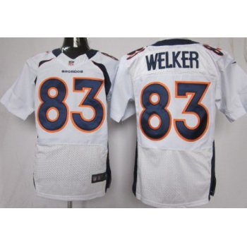 Nike Denver Broncos #83 Wes Welker White Elite Jersey